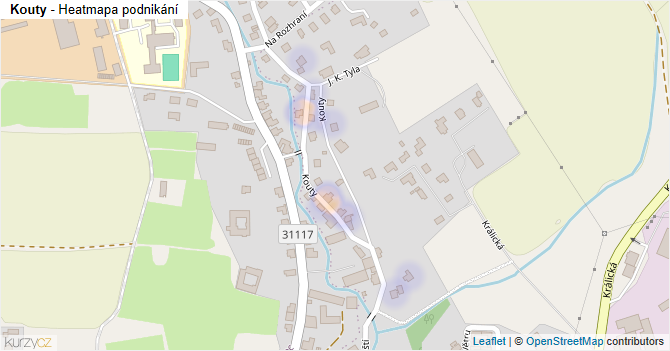 Kouty - mapa podnikání