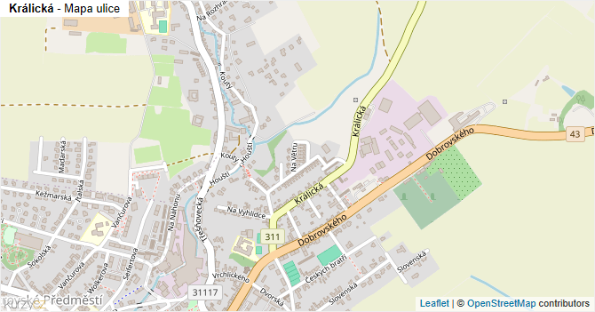 Králická - mapa ulice
