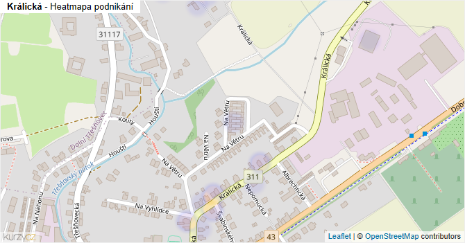 Králická - mapa podnikání
