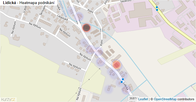 Lidická - mapa podnikání