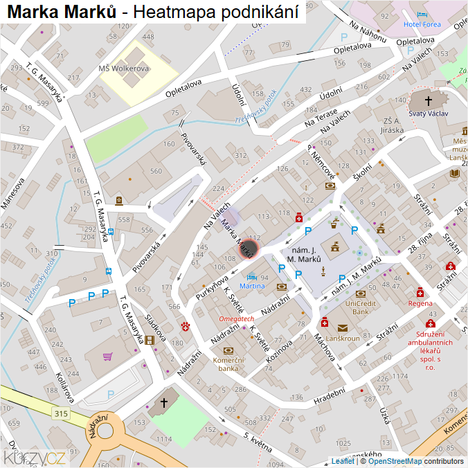 Mapa Marka Marků - Firmy v ulici.
