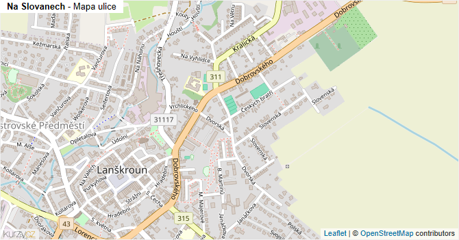 Na Slovanech - mapa ulice