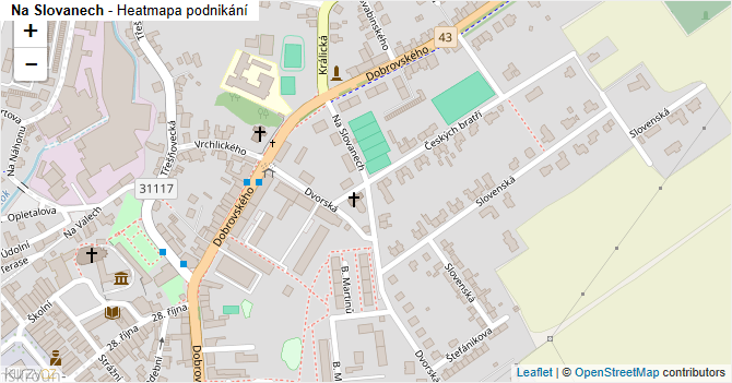 Na Slovanech - mapa podnikání