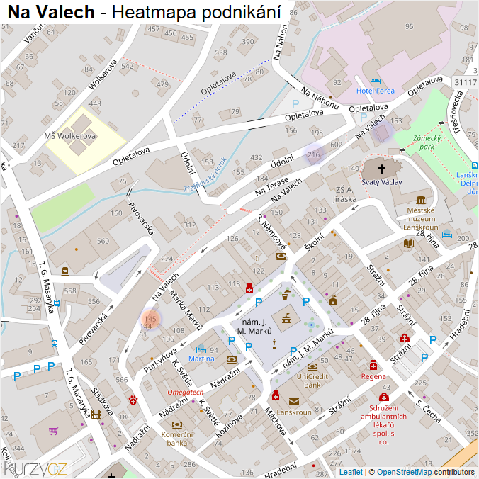 Mapa Na Valech - Firmy v ulici.