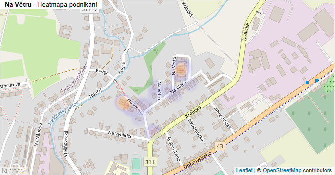 Na Větru - mapa podnikání