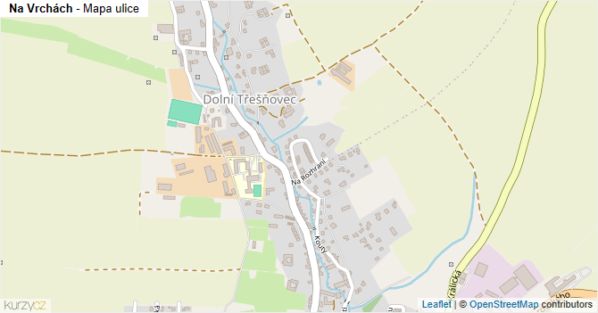 Na Vrchách - mapa ulice