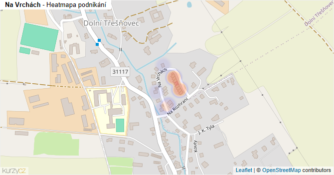 Na Vrchách - mapa podnikání