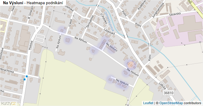 Na Výsluní - mapa podnikání
