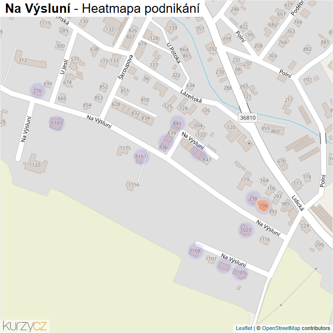 Mapa Na Výsluní - Firmy v ulici.