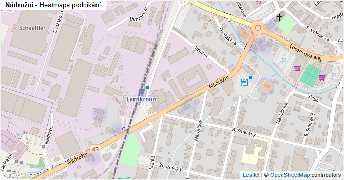 Nádražní - mapa podnikání