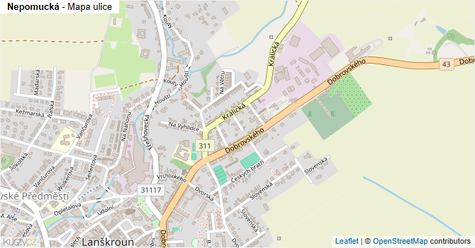 Nepomucká - mapa ulice