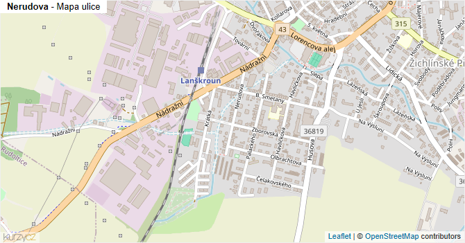 Nerudova - mapa ulice