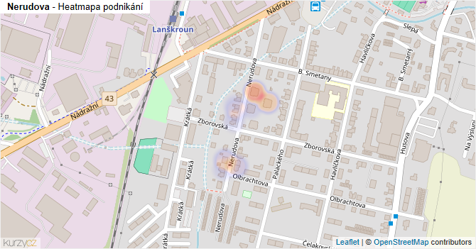Nerudova - mapa podnikání