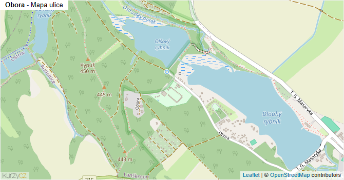 Obora - mapa ulice