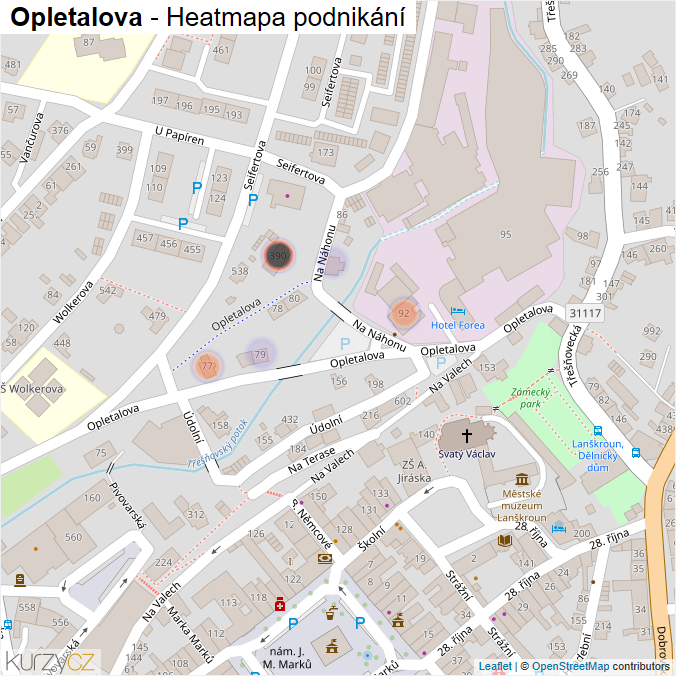 Mapa Opletalova - Firmy v ulici.