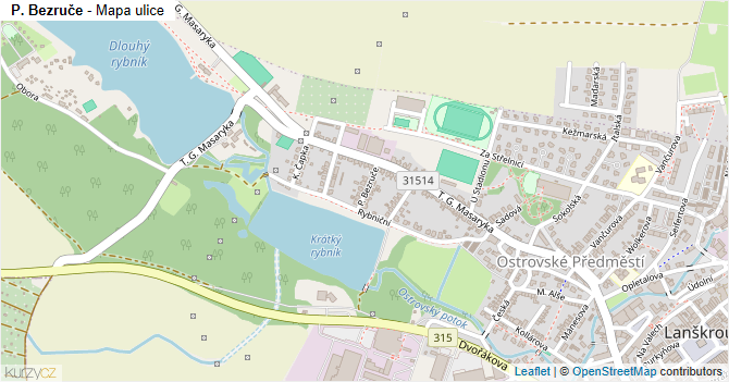P. Bezruče - mapa ulice