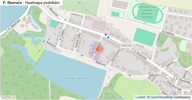 P. Bezruče - mapa podnikání