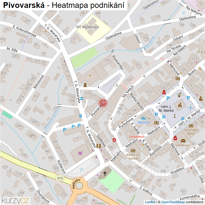 Mapa Pivovarská - Firmy v ulici.