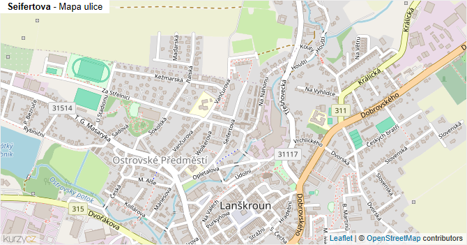 Seifertova - mapa ulice