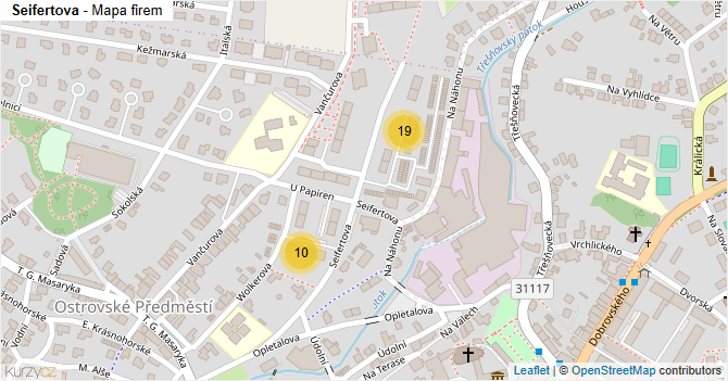 Seifertova - mapa firem