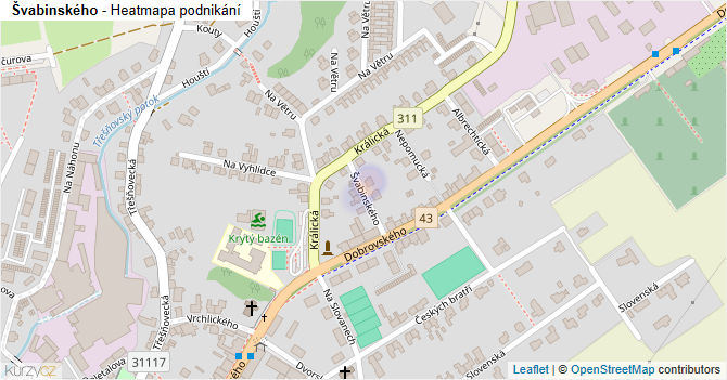 Švabinského - mapa podnikání