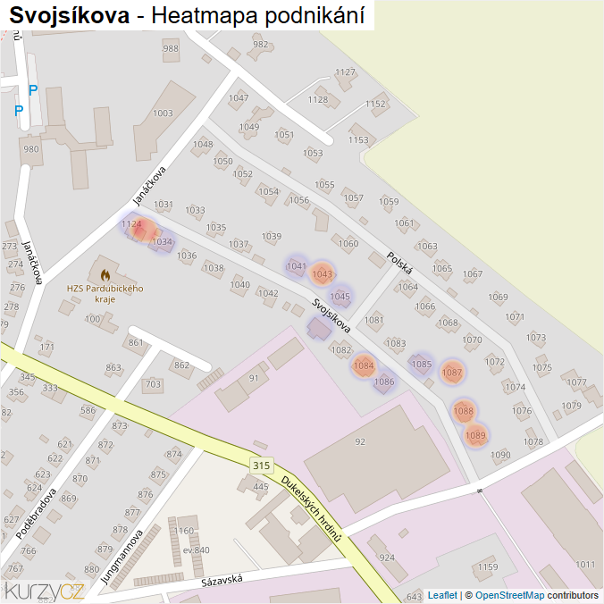 Mapa Svojsíkova - Firmy v ulici.
