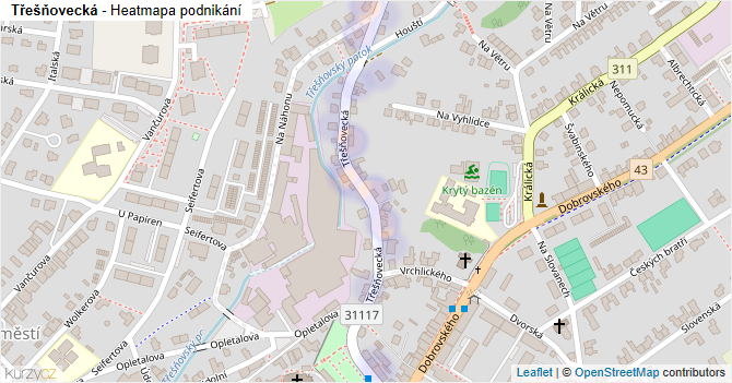 Třešňovecká - mapa podnikání