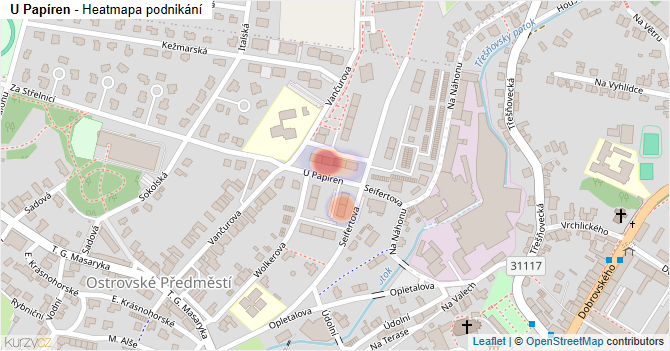 U Papíren - mapa podnikání