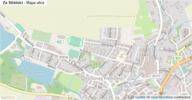 Za Střelnicí - mapa ulice