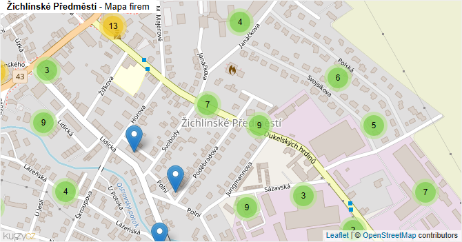 Žichlínské Předměstí - mapa firem