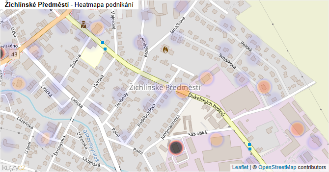 Žichlínské Předměstí - mapa podnikání