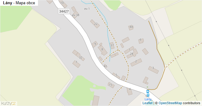 Lány - mapa obce