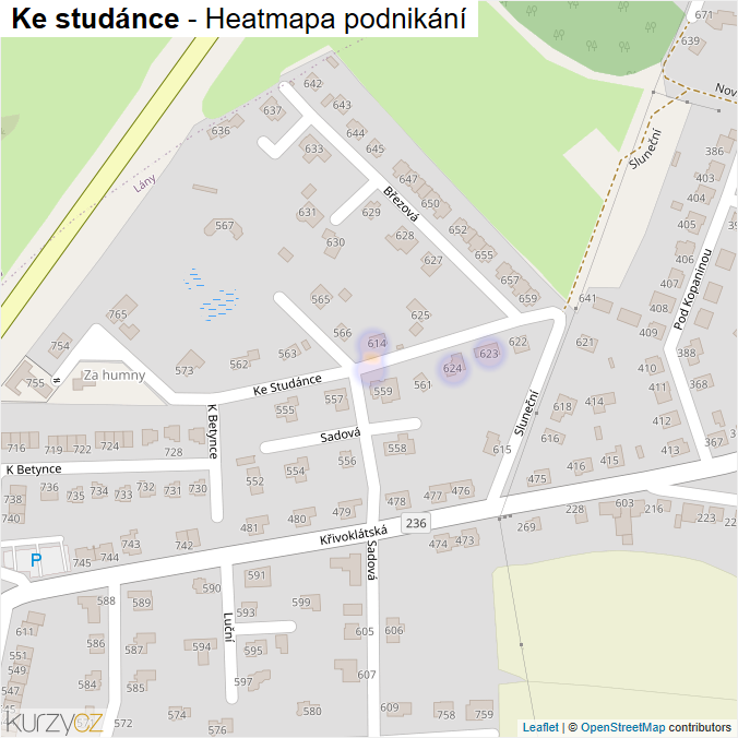 Mapa Ke studánce - Firmy v ulici.