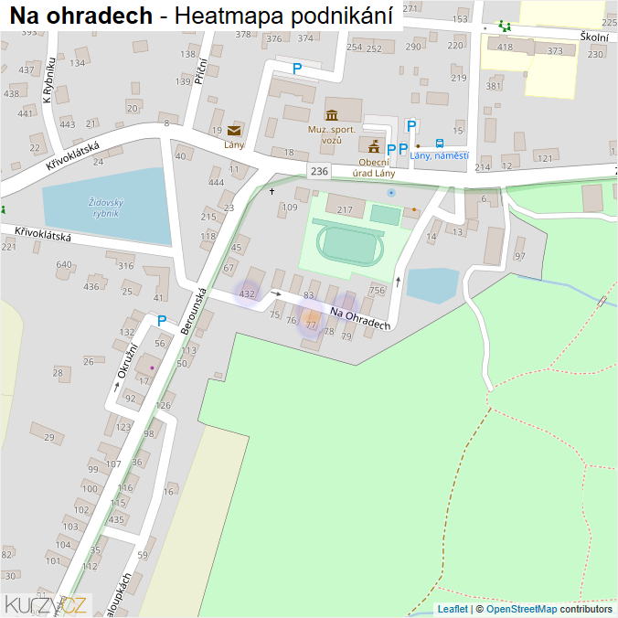 Mapa Na ohradech - Firmy v ulici.