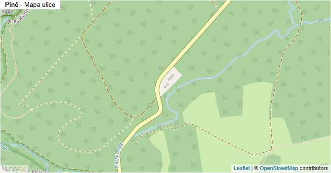 Píně - mapa ulice