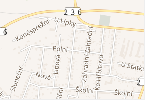 Rudé armády v obci Lány - mapa ulice