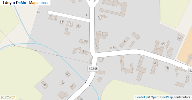 Lány u Dašic - mapa obce