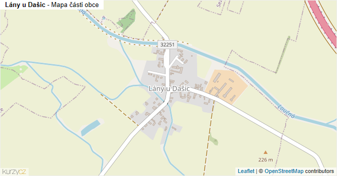 Lány u Dašic - mapa části obce