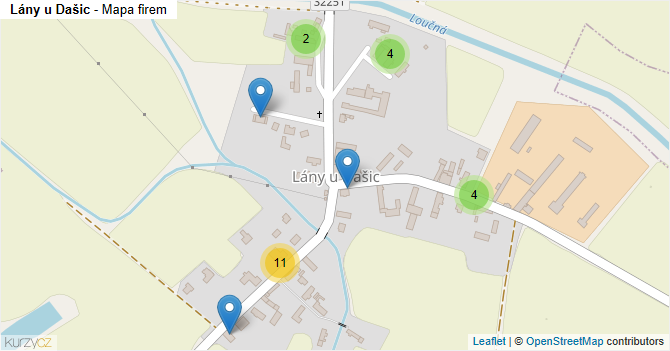 Lány u Dašic - mapa firem