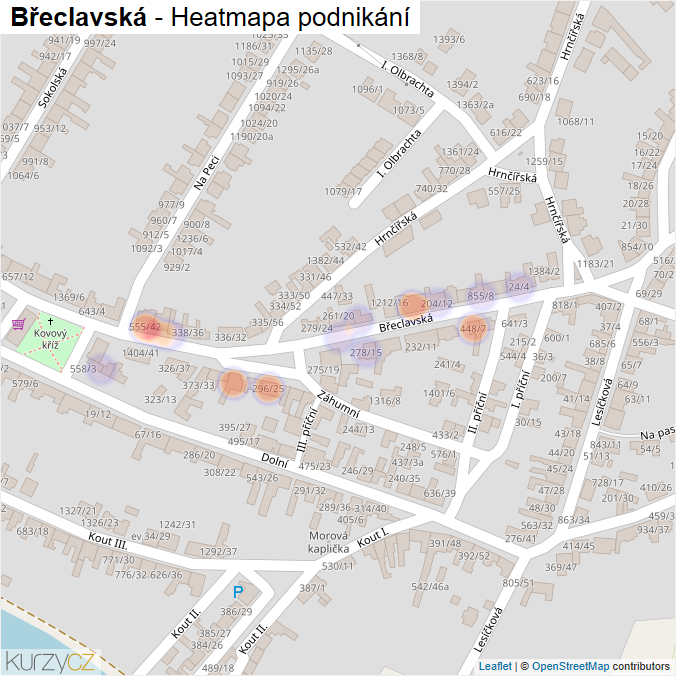 Mapa Břeclavská - Firmy v ulici.