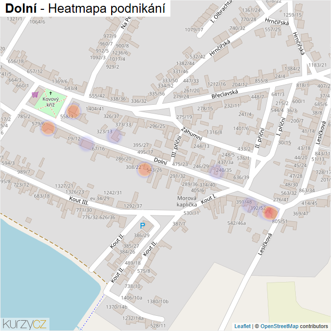Mapa Dolní - Firmy v ulici.
