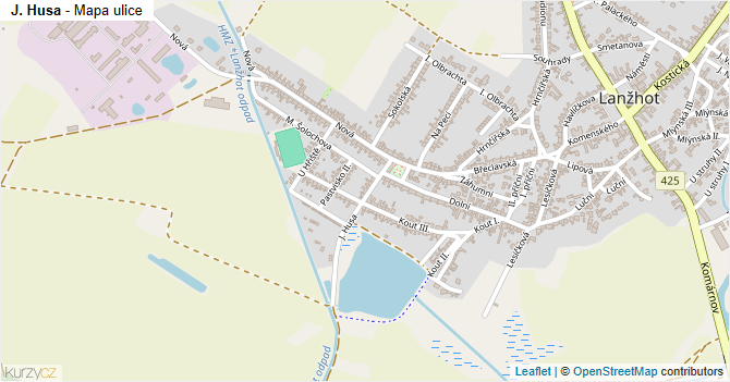 J. Husa - mapa ulice