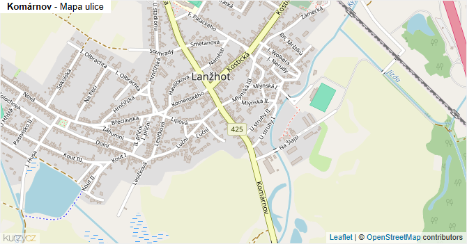 Komárnov - mapa ulice