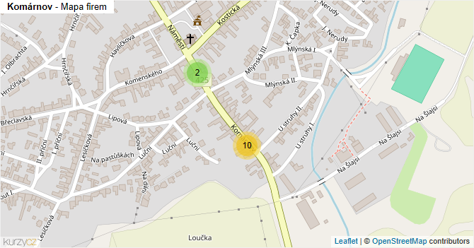 Komárnov - mapa firem