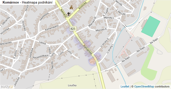 Komárnov - mapa podnikání