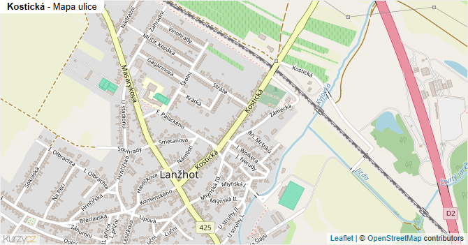 Kostická - mapa ulice