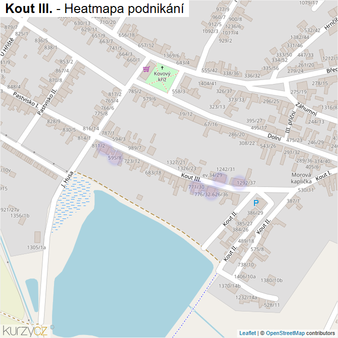 Mapa Kout III. - Firmy v ulici.