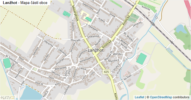Lanžhot - mapa části obce