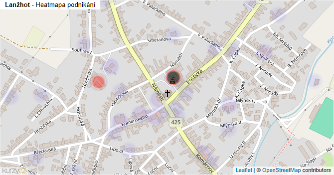 Lanžhot - mapa podnikání