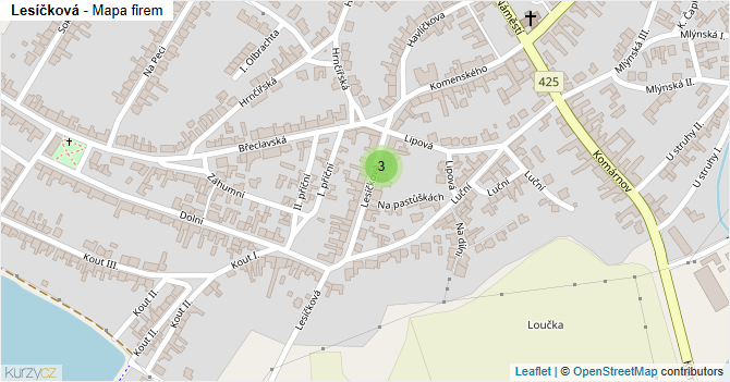 Lesíčková - mapa firem